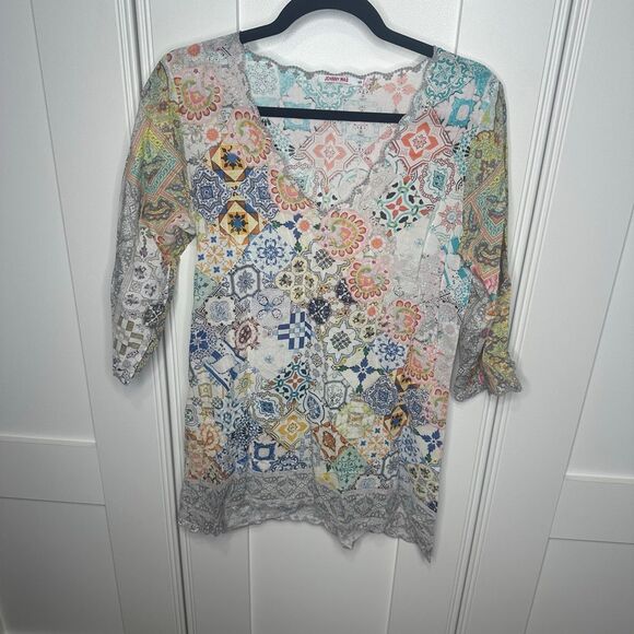 Johnny Was Lightweight Cotton Top Colorful Small (h1) - Picture 1 of 8